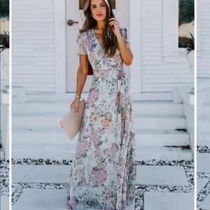 French Flair Floral Maxi Dress